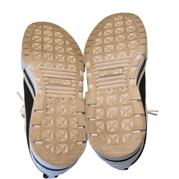 Puma Mayze White and Black Leather and Suede Lace Up Sneaker Women's Size 8.5 - Picture 4 of 10